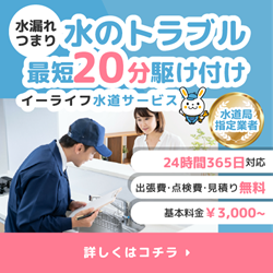 イーライフ水道サービス — 24時間365日・最短20分出動の水道修理【2026年版】 を象徴するイラスト