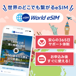 World eSIM — 200以上の国と地域に対応する海外eSIMをアプリで即開通【2026年版】 を象徴するイラスト
